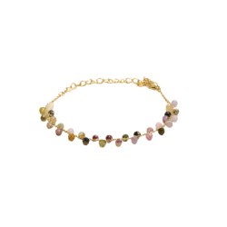 Bracelet Bobi Tourmaline – Bijou fin en acier doré & pierre naturelle | By Garance