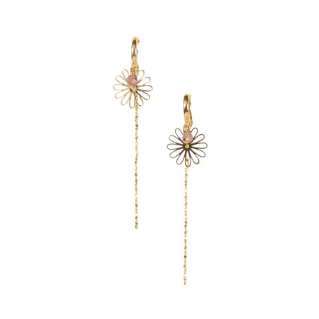 Boucles d’oreilles Adra Rose – Tourmaline & laiton doré | By Garance