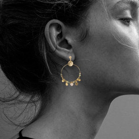 Boucles d’oreilles Arlo Bleu – Turquoise & laiton doré | By Garance