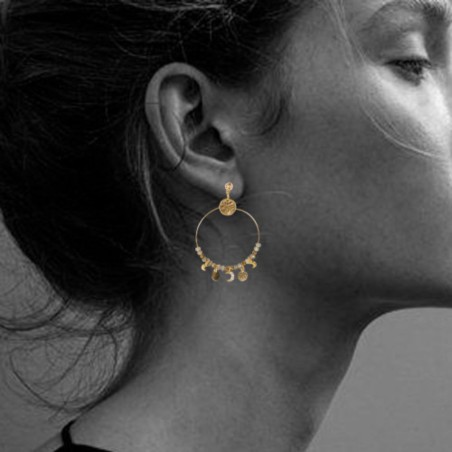 Boucles d’oreilles Arlo Céladon – Apatite & laiton doré | By Garance