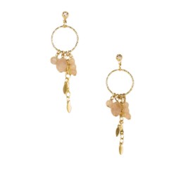 Boucles d’oreilles Baia Pêche – Pierre de lune & laiton doré | By Garance