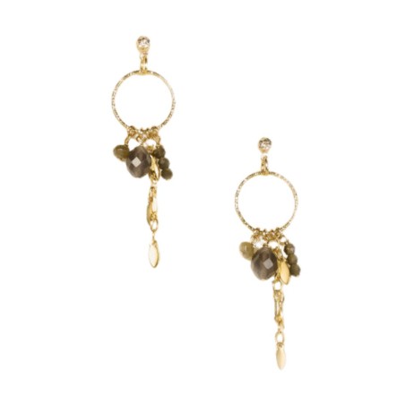 Boucles d’oreilles Baia Gris – Obsidienne & Quartz fumé | By Garance