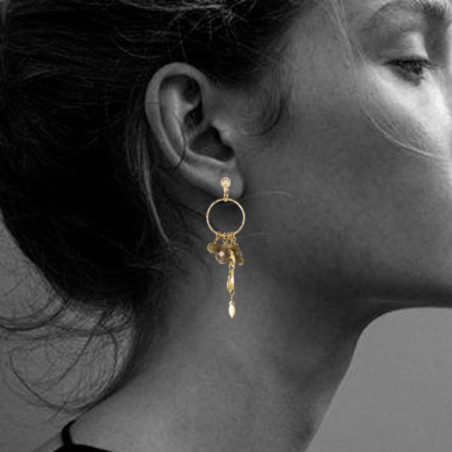 Boucles d’oreilles Baia Gris – Obsidienne & Quartz fumé | By Garance