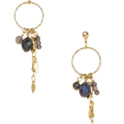 Boucles d’oreilles Baia Bleu – Pierre bleue & métal doré | By Garance