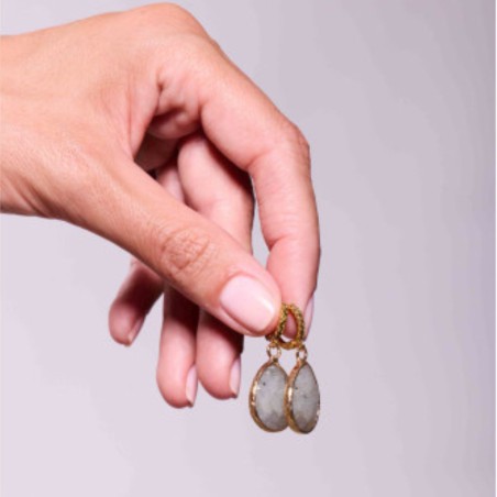 Boucles d’oreilles Beni Gris – Bijou fin & élégant | By Garance