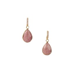 Boucles d’oreilles Beni Rose – Rhodonite & laiton doré | By Garance