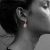 Boucles d’oreilles Beni Rose – Rhodonite & laiton doré | By Garance