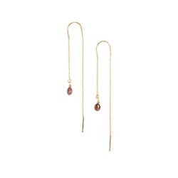 Boucles d’oreilles Bobi Rose Foncé – Doré & pierre/cristal | By Garance