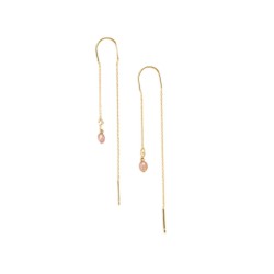 Boucles d’oreilles Bobi Rose – Bijou doré & pierre fine rose | By Garance