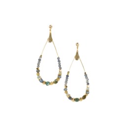 Boucles d’oreilles Bria Jean – Pierres fines & doré | By Garance