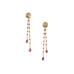 Boucles d’oreilles Cruz Bordeaux – Grenat & laiton doré | By Garance