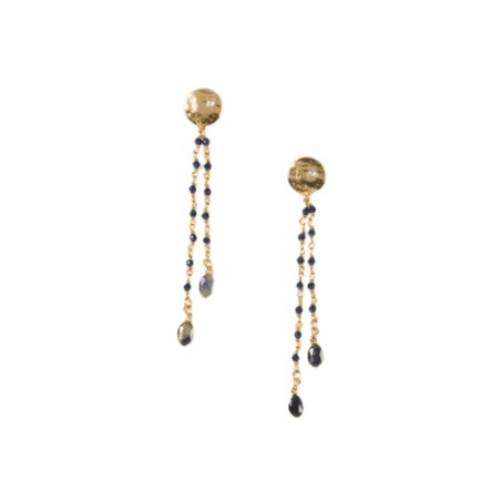 Boucles d’oreilles Cruz Marine – Lapis-lazuli & doré | By Garance