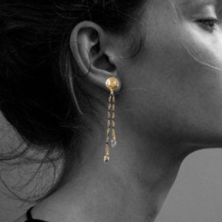 Boucles d’oreilles Cruz Marine – Lapis-lazuli & doré | By Garance