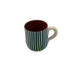 Mug céramique bleu denim lignes - A Loja de Ceramica