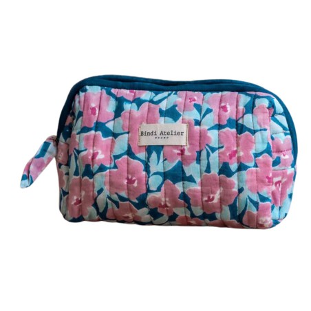 Trousse Maquillage – Bindi Atelier | Coton Matelassé Fait Main, 21x11cm