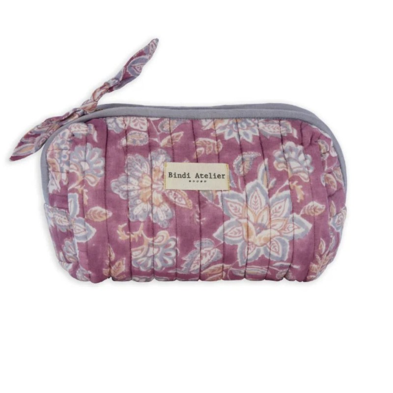 Trousse Maquillage – Bindi Atelier | Coton Matelassé Fait Main, 21x11cm