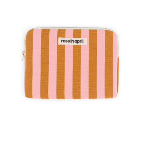 Housse tablette Anouk Rose in April – 20×28 cm coton OEKO‑TEX | Lucie in the R
