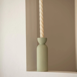 Bougeoir en céramique Lus - grand modele – rose Poudré, Vert, pêche, jaune & Miel | Décoration artisanale Oustao