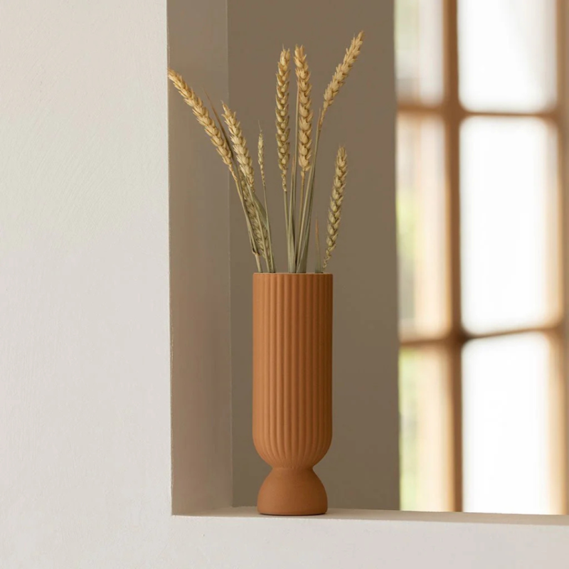 Bougeoir en céramique Lus - grand modele – rose Poudré, Vert, pêche, jaune & Miel | Décoration artisanale Oustao