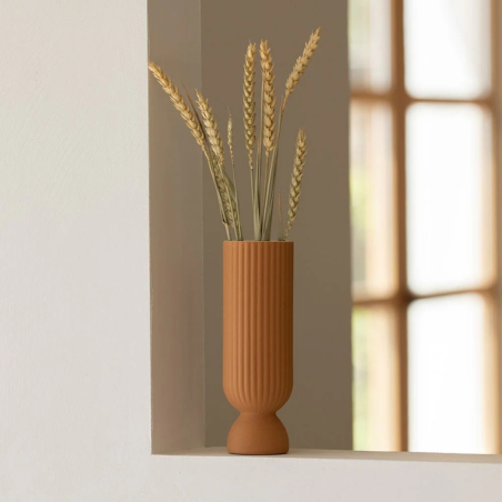 Bougeoir en céramique Lus - grand modele – rose Poudré, Vert, pêche, jaune & Miel | Décoration artisanale Oustao