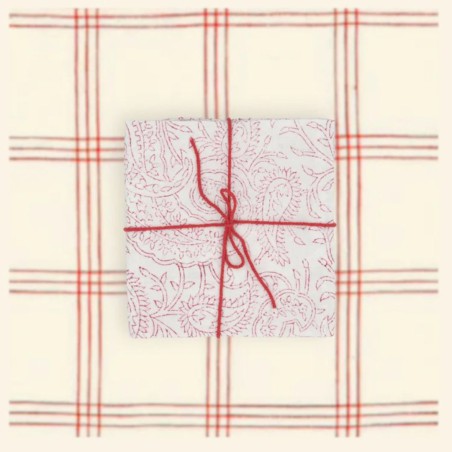 Serviettes en tissu Suzette à Table – Lot de 4 – Coton surcyclé et coloré