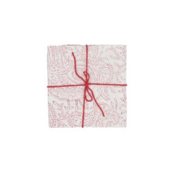 Serviettes en tissu Suzette à Table – Lot de 4 – Coton surcyclé et coloré