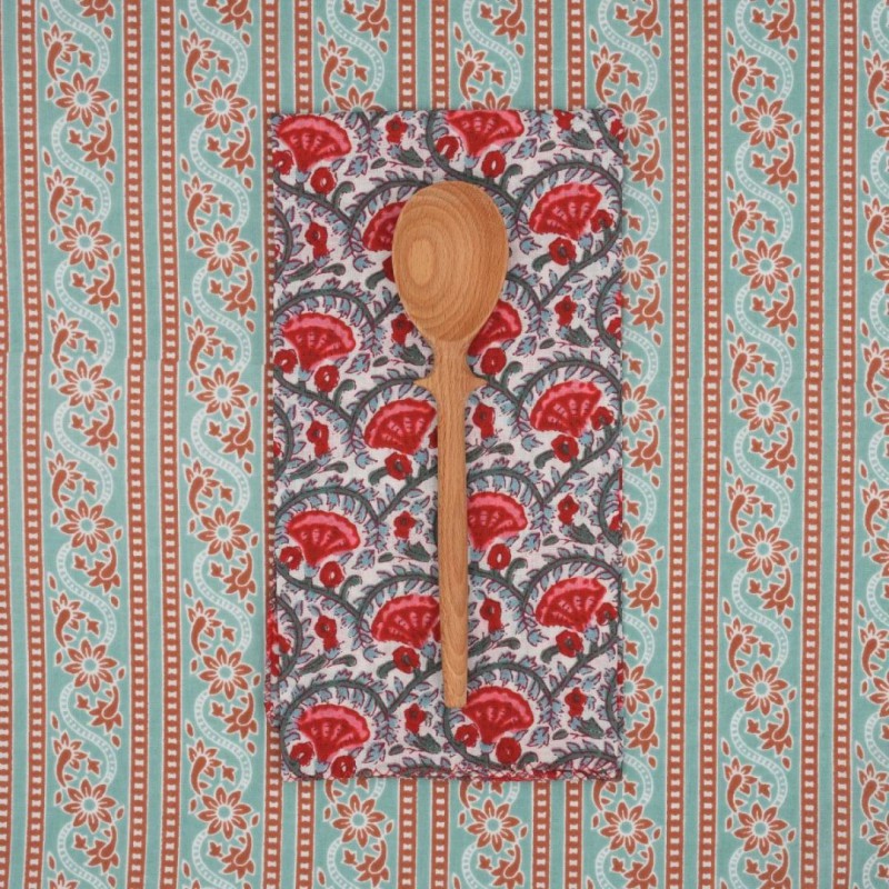 Serviettes en tissu Suzette à Table – Lot de 4 – Coton surcyclé et coloré