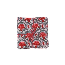 Serviettes en tissu Suzette à Table – Lot de 4 – Coton surcyclé et coloré