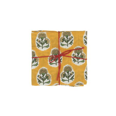 Serviettes en tissu Suzette à Table – Lot de 4 – Coton surcyclé et coloré