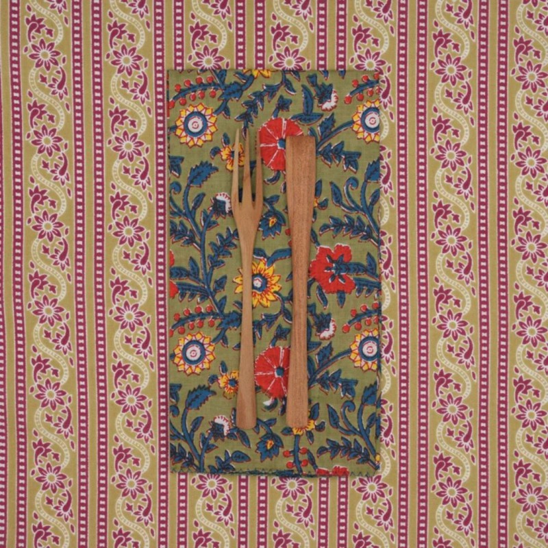 Serviettes en tissu Suzette à Table – Lot de 4 – Coton surcyclé et coloré