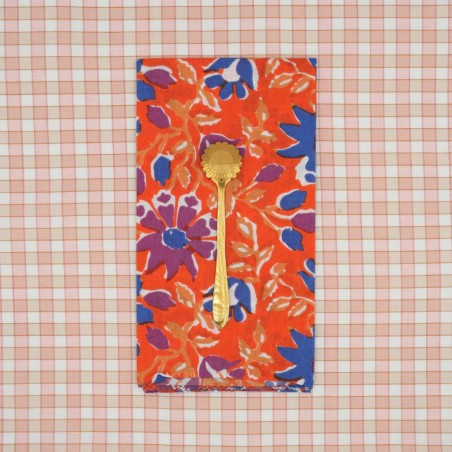 Serviettes en tissu Suzette à Table – Lot de 4 – Coton surcyclé et coloré