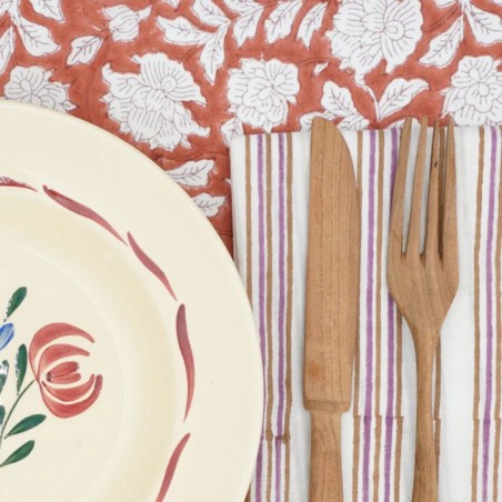 Serviettes en tissu Suzette à Table – Lot de 4 – Coton surcyclé et coloré