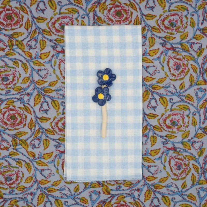 Serviettes en tissu Suzette à Table – Lot de 4 – Coton surcyclé et coloré