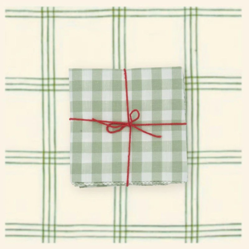 Serviettes en tissu Suzette à Table – Lot de 4 – Coton surcyclé et coloré