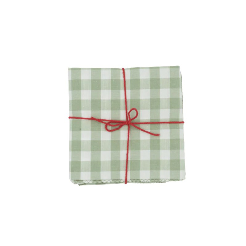 Serviettes en tissu Suzette à Table – Lot de 4 – Coton surcyclé et coloré