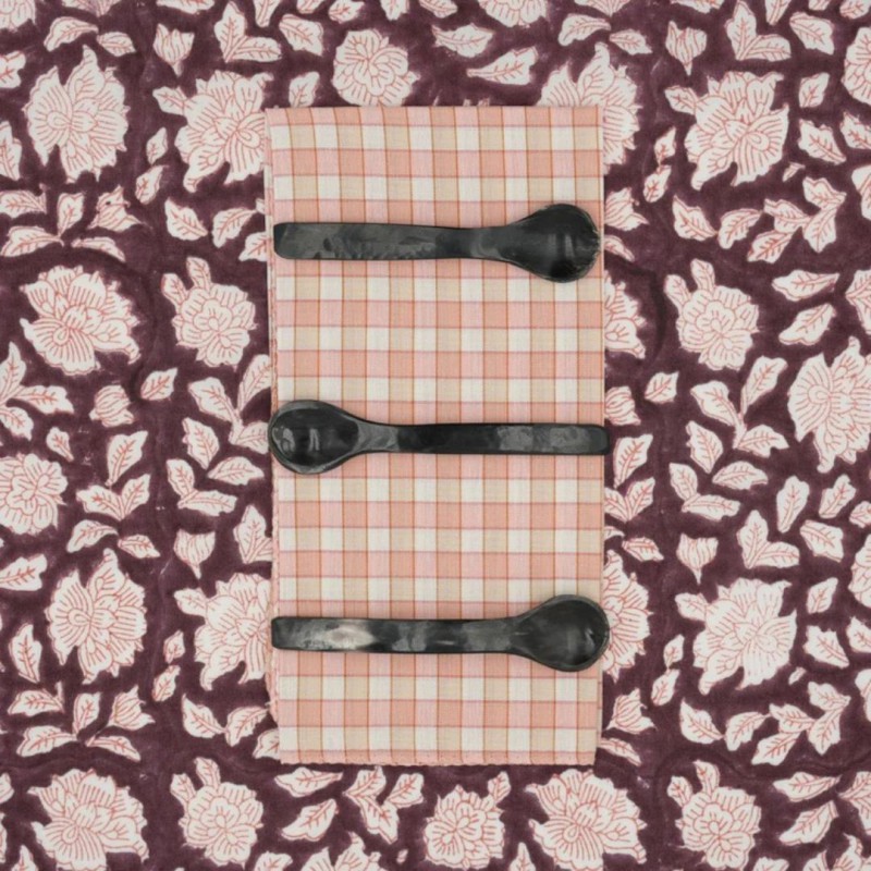 Serviettes en tissu Suzette à Table – Lot de 4 – Coton surcyclé et coloré