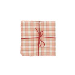 Serviettes en tissu Suzette à Table – Lot de 4 – Coton surcyclé et coloré