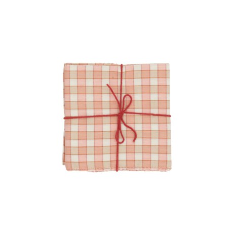 Serviettes en tissu Suzette à Table – Lot de 4 – Coton surcyclé et coloré
