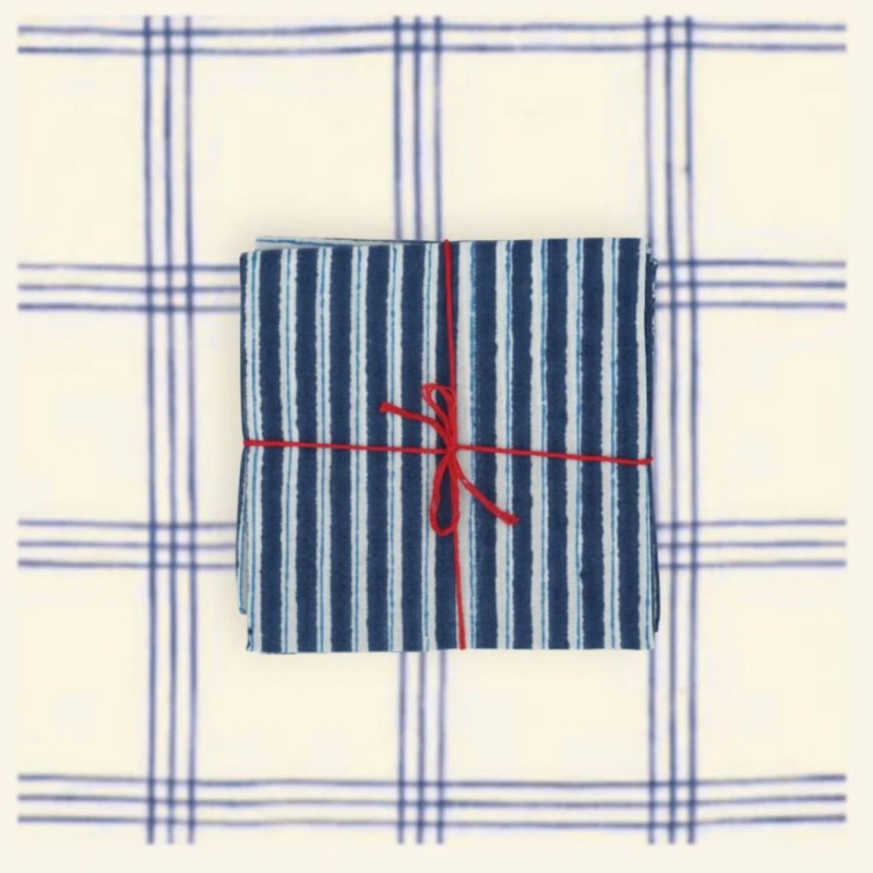 Serviettes en tissu Suzette à Table – Lot de 4 – Coton surcyclé et coloré