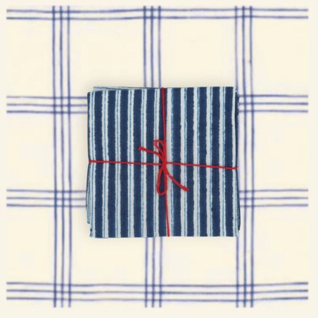 Serviettes en tissu Suzette à Table – Lot de 4 – Coton surcyclé et coloré