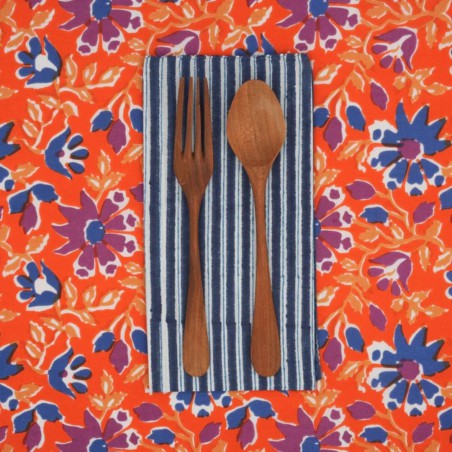 Serviettes en tissu Suzette à Table – Lot de 4 – Coton surcyclé et coloré