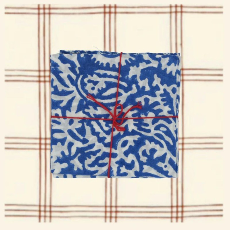 Serviettes en tissu Suzette à Table – Lot de 4 – Coton surcyclé et coloré