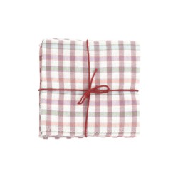 Serviettes en tissu Suzette à Table – Lot de 4 – Coton surcyclé et coloré