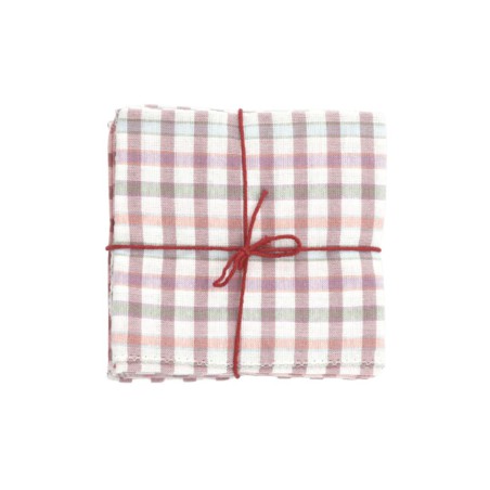 Serviettes en tissu Suzette à Table – Lot de 4 – Coton surcyclé et coloré