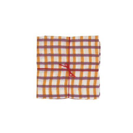 Serviettes en tissu Suzette à Table – Lot de 4 – Coton surcyclé et coloré