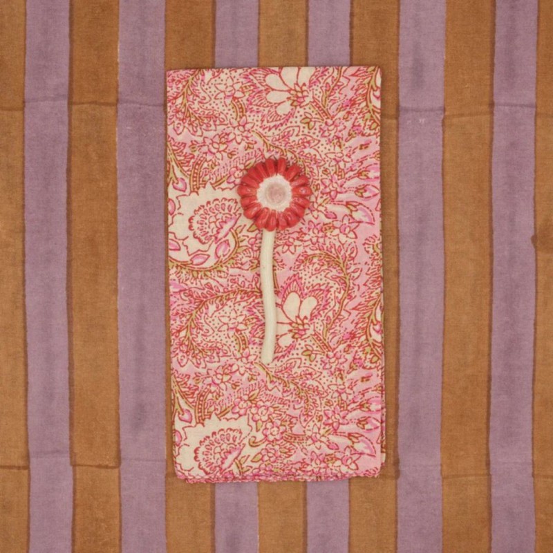 Serviettes en tissu Suzette à Table – Lot de 4 – Coton surcyclé et coloré