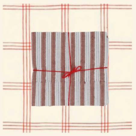 Serviettes en tissu Suzette à Table – Lot de 4 – Coton surcyclé et coloré