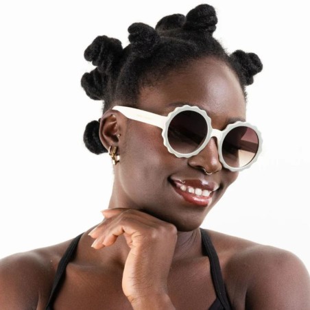 Charly Therapy - Lunettes solaires à monture ronde - Emma blanc