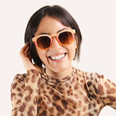 Charly Therapy - Lunettes solaires à monture hexagonale recyclée - Audrey Summer