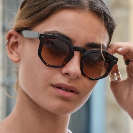 Charly Therapy - Lunettes solaires à monture hexagonale recyclée - Audrey Bronze
